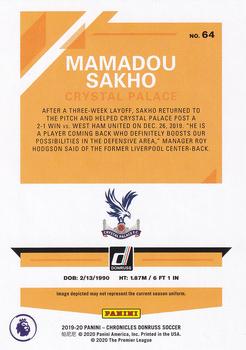 2019-20 Panini Chronicles #64 Mamadou Sakho Back