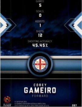 2016-17 Tap 'N' Play Football Australia #97 Corey Gameiro Back