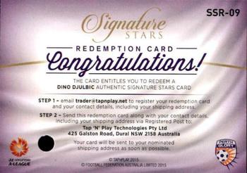 2015-16 Tap 'N' Play Football Federation Australia - Signature Stars Redemption #SSR-09 Dino Djulbic Back