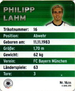 2010 Rewe DFB Team #16 Philipp Lahm Back