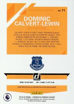 2019-20 Panini Chronicles - Donruss Press Proof Blue Laser #71 Dominic Calvert-Lewin Back