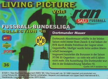 1998 Upper Deck 3D Living Pictures Fussball Bundesliga #36 Dortmund Wall Back