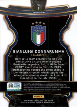2020 Panini Select UEFA Euro #1 Gianluigi Donnarumma Back