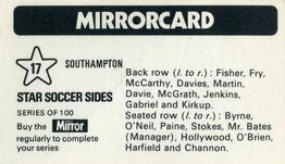 1971-72 The Mirror Mirrorcard Star Soccer Sides #17 Southampton Back
