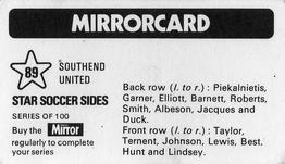 1971-72 The Mirror Mirrorcard Star Soccer Sides #89 Southend United Back
