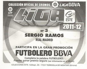 2011-12 Panini Este Spanish LaLiga Stickers #245 Sergio Ramos Back