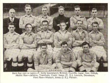 1938 Amalgamated Press Prominent Football Teams #NNO Everton Front