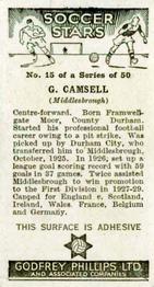 1936 Godfrey Phillips Soccer Stars #15 George Camsell Back