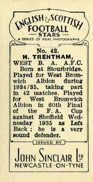 1935 John Sinclair English & Scottish Football Stars #42 Bert Trentham Back