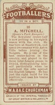 1914 Churchman's Footballers (Brown back) #16 Archie Mitchell Back