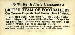 1922 D.C. Thomson British Team Of Footballers #NNO Arthur Grimsdell Back