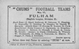 1922 Chums Football Teams #17 Fulham Back