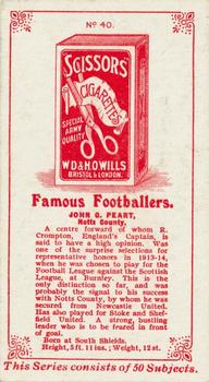 1914 Wills's Famous Footballers #40 Jack Peart Back
