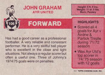 1976-77 Topps Footballers (Scottish, Red backs) #106 John Graham Back