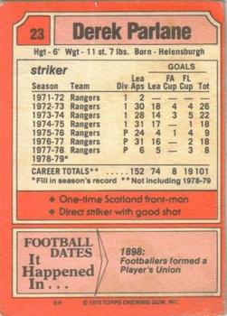 1979-80 Topps Footballers (Scottish, Red backs) #23 Derek Parlane Back
