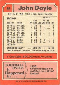 1979-80 Topps Footballers (Scottish, Red backs) #65 Johnny Doyle Back