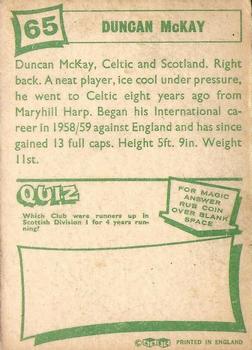 1964-65 A&BC Footballers (Scottish, Green backs) #65 Duncan MacKay Back