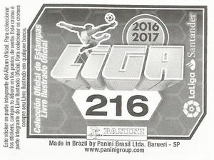 2016-17 Panini LaLiga Santander Stickers (Brazil) #216 Ezequiel Garay Back