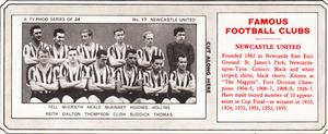 1963-64 Ty-Phoo Famous Football Clubs 1st Series (Packet) #17 Newcastle United Front