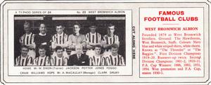 1963-64 Ty-Phoo Famous Football Clubs 1st Series (Packet) #23 West Bromwich Albion Front
