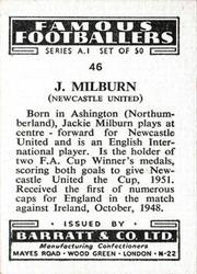 1953 Barratt & Co. Famous Footballers (A1) #46 Jackie Milburn Back