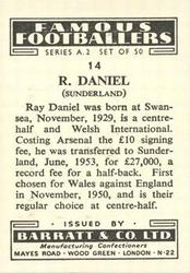 1954 Barratt & Co. Famous Footballers (A2) #14 Ray Daniel Back