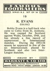 1954 Barratt & Co. Famous Footballers (A2) #19 Bobby Evans Back