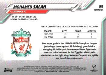 2019-20 Topps Chrome UEFA Champions League - Refractor #69 Mohamed Salah Back