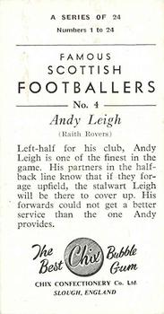 1954 Chix Confectionery Scottish Footballers #4 Andy Leigh Back