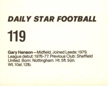 1980-81 Daily Star Football #119 Gary Hamson Back