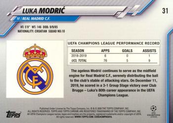 2019-20 Topps Chrome Sapphire Edition UEFA Champions League #31 Luka Modrić Back
