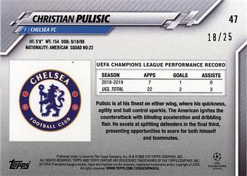2019-20 Topps Chrome Sapphire Edition UEFA Champions League - Purple #47 Christian Pulisic Back