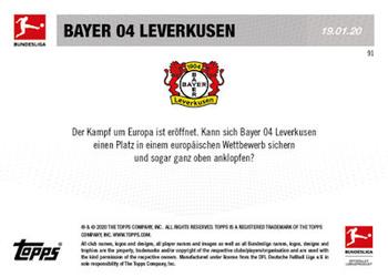2019-20 Topps Now Bundesliga German #91 Bayer 04 Leverkusen Back