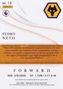 2020 Panini Immaculate Collection - Sapphire #12 Pedro Neto Back