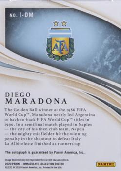 2020 Panini Immaculate Collection - Ink Gold #I-DM Diego Maradona Back