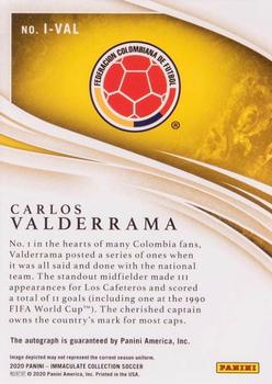 2020 Panini Immaculate Collection - Ink Gold #I-VAL Carlos Valderrama Back