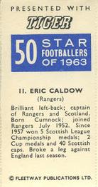 1963 Fleetway Ltd. 50 Star Footballers of 1963 #11 Eric Caldow Back