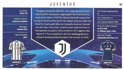 2020-21 Topps UEFA Champions League Best of the Best #112 Juventus Back