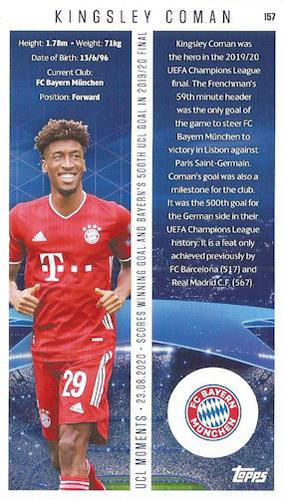 2020-21 Topps UEFA Champions League Best of the Best #157 Kingsley Coman Back