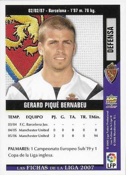 2006-07 Mundicromo Las Fichas de la Liga 2007 #286 Piqué Back