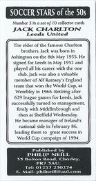 2001 Philip Neill Soccer Stars of the 50s #3 Jack Charlton Back