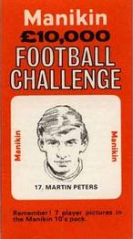 1969 J.R. Freeman Manikin Football Challenge #17 Martin Peters Front