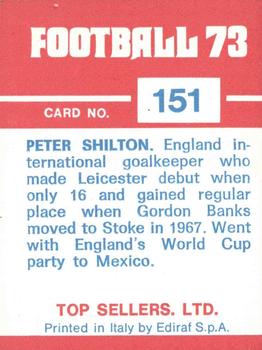 1972-73 Panini Top Sellers #151 Peter Shilton Back