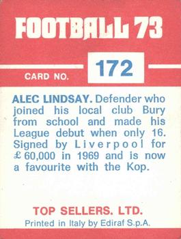 1972-73 Panini Top Sellers #172 Alec Lindsay Back