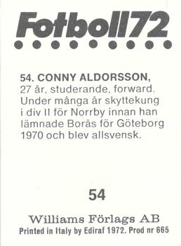 1972 Williams Förlags AB #54 Conny Aldorsson Back