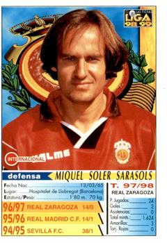 1998-99 Mundicromo Las Fichas de la Liga #89 Miquel Soler Back