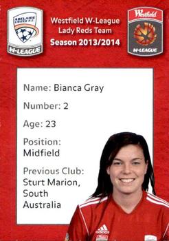 2013 Adelaide United (W-League) #2 Bianca Gray Back