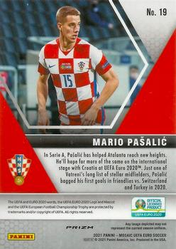 2021 Panini Mosaic UEFA EURO 2020 - Blue Pulsar #19 Mario Pasalic Back