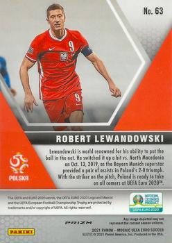 2021 Panini Mosaic UEFA EURO 2020 - Blue Pulsar #63 Robert Lewandowski Back