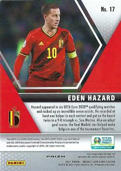 2021 Panini Mosaic UEFA EURO 2020 - Mosaic Reactive Red #17 Eden Hazard Back